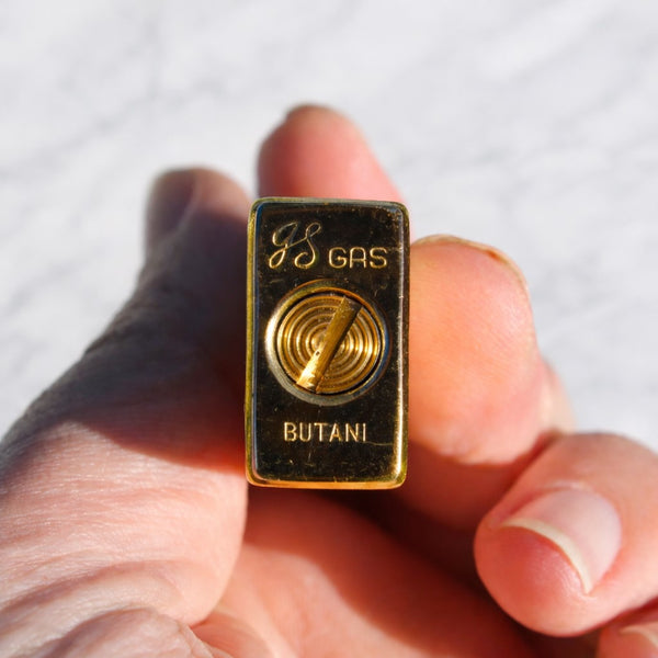Briquet Vintage JS Gas – Métal Doré – Années 1960/1970