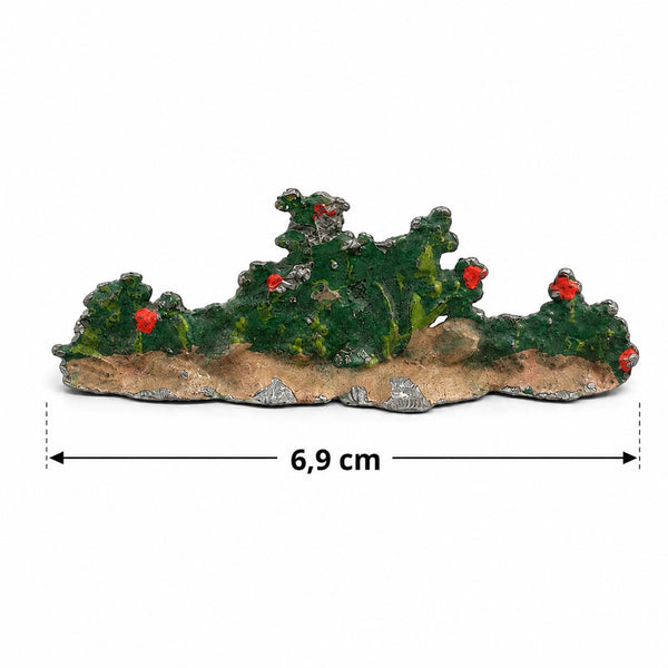 Ancienne figurine décor CBG Mignot – Haie et végétation fleurie, plomb peint