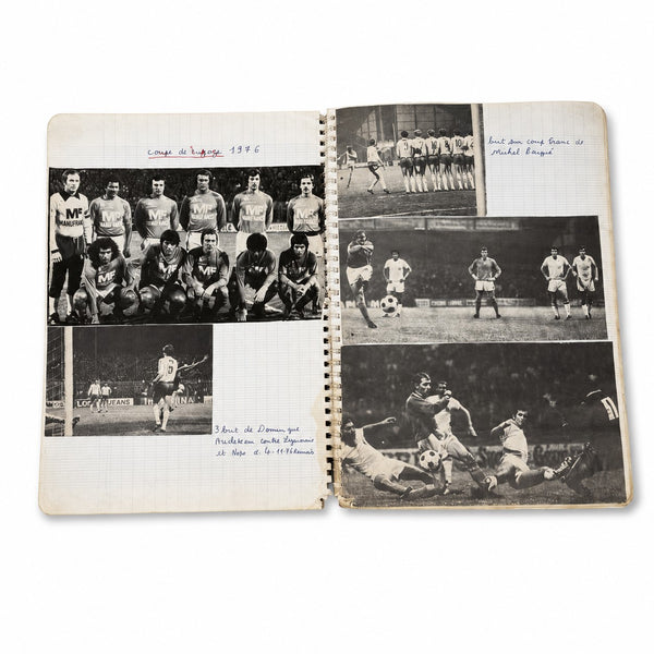 Ancien cahier album de football – Michel Platini, AS Saint-Étienne, Coupe des clubs champions 1976 et Coupes du monde 1978 et 1982