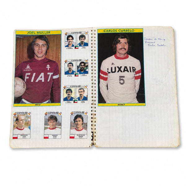 Ancien cahier album de football – Michel Platini, AS Saint-Étienne, Coupe des clubs champions 1976 et Coupes du monde 1978 et 1982