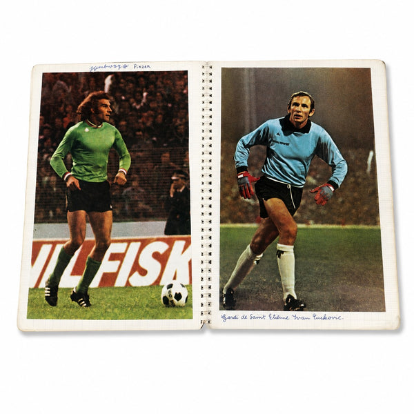 Ancien cahier album de football – Michel Platini, AS Saint-Étienne, Coupe des clubs champions 1976 et Coupes du monde 1978 et 1982