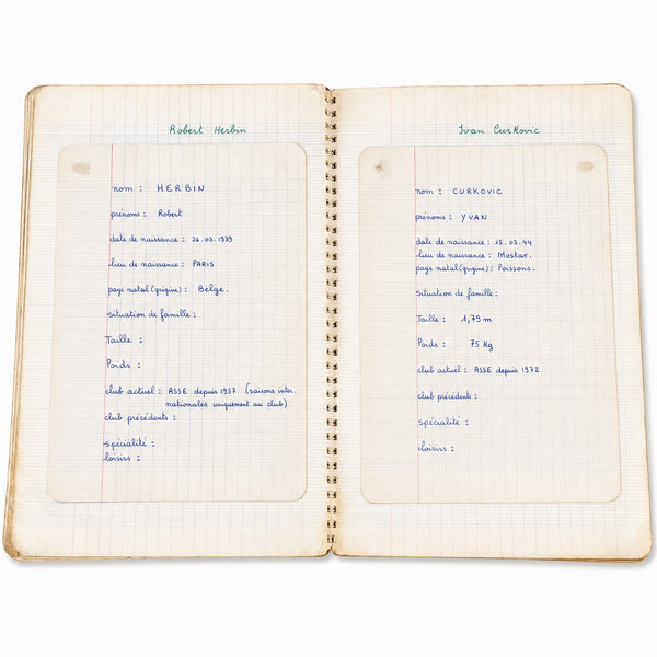 Ancien cahier album de football – Michel Platini, AS Saint-Étienne, Coupe des clubs champions 1976 et Coupes du monde 1978 et 1982