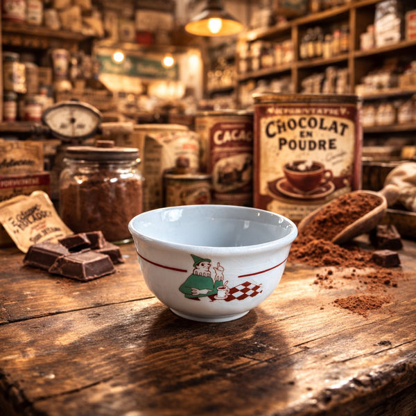 Tasse sans anse / Petit bol ancien – Publicitaire Cacao Elesca (LSK – CSKI Guitry)