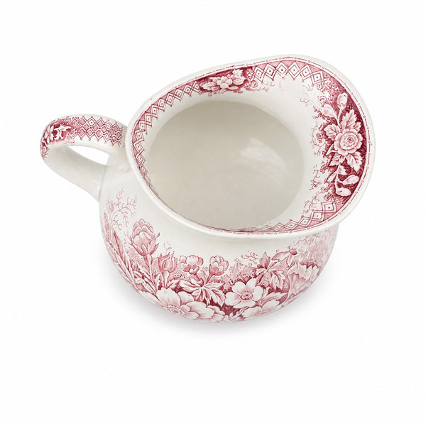 Broc de toilette ancien modèle « Jardinière » en faïence imprimée rouge – Saint-Amand & Hamage Nord