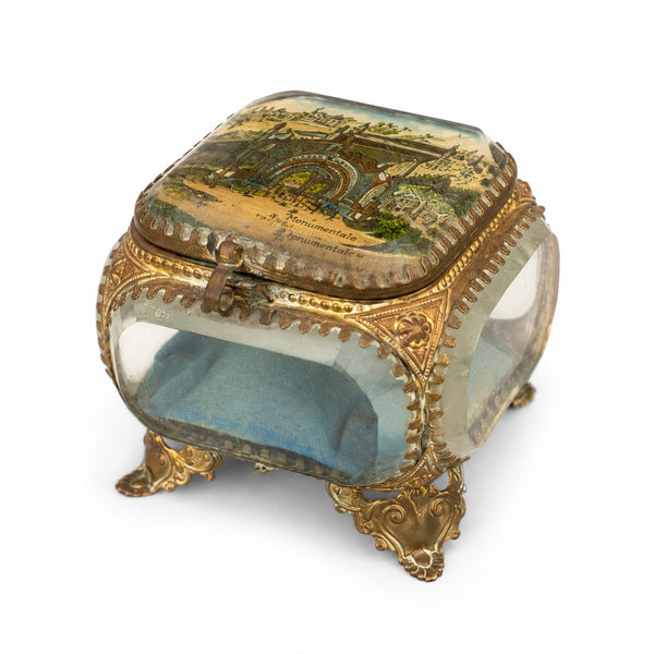 Coffret à bijoux ancien en verre biseauté – Porte Monumentale de l'Exposition Universelle de Paris 1900