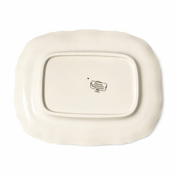Plat de présentation 33 cm en faïence de Sarreguemines modèle Obernai – Décor H. Loux