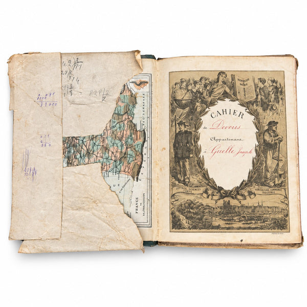 Ancien cahier d’école / d’écolier « Cahier de Devoirs » – Cuelle Joseph, 1891