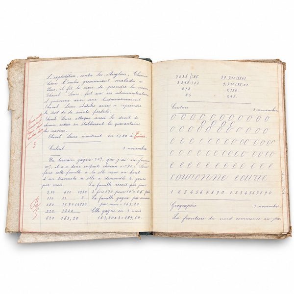 Ancien cahier d’école / d’écolier « Cahier de Devoirs » – Cuelle Joseph, 1891