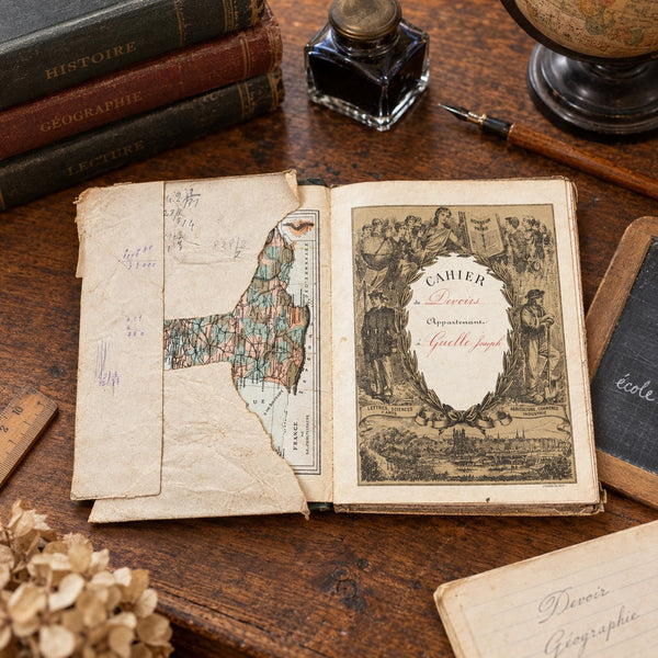 Ancien cahier d’école / d’écolier « Cahier de Devoirs » – Cuelle Joseph, 1891
