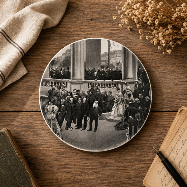 Ancienne assiette à dessert HBC Choisy-le-Roi – Exposition universelle de Paris 1889 – Panorama du siècle – Victor Hugo