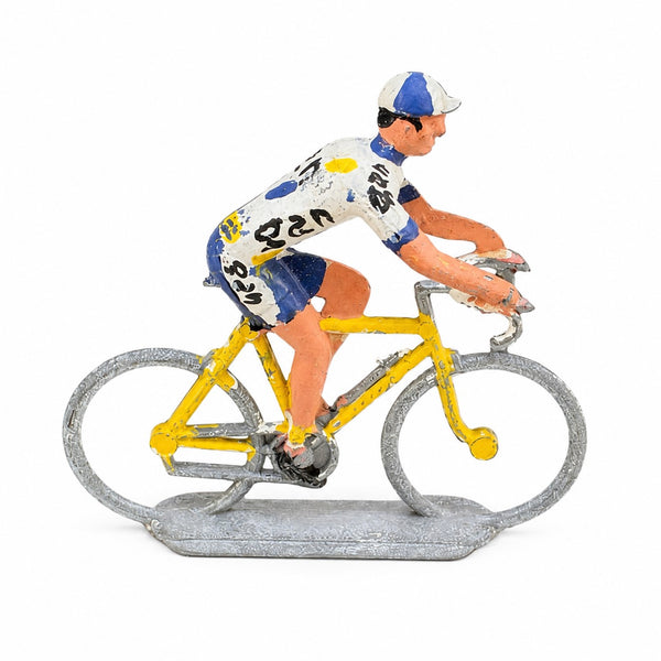 Ancienne figurine cycliste Salza maillot Gan en zamac peint – Échelle 1:32