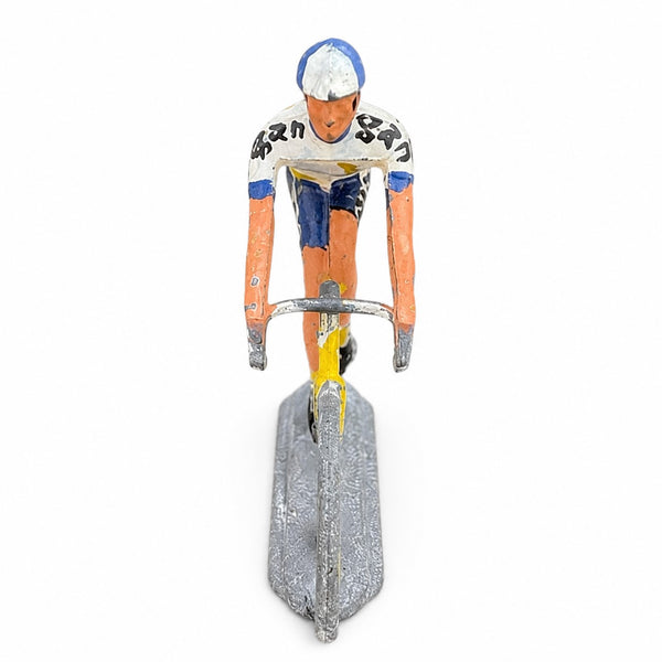 Ancienne figurine cycliste Salza maillot Gan en zamac peint – Échelle 1:32