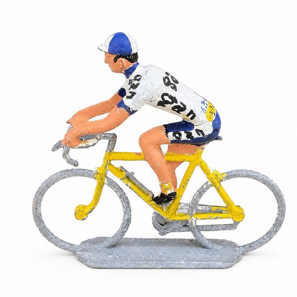 Ancienne figurine cycliste Salza maillot Gan en zamac peint – Échelle 1:32