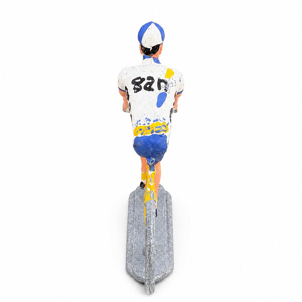Ancienne figurine cycliste Salza maillot Gan en zamac peint – Échelle 1:32
