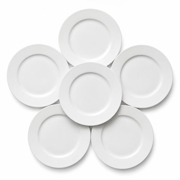 Lot de 6 assiettes plates anciennes blanches en terre de fer U&C Sarreguemines