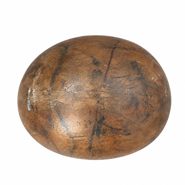 Forme à chapeau ancienne en bois patiné – moule de modiste / chapelier