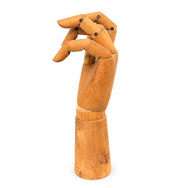 Main articulée d’artiste en bois naturel – Modèle d’étude articulé pour dessin, peinture et décoration