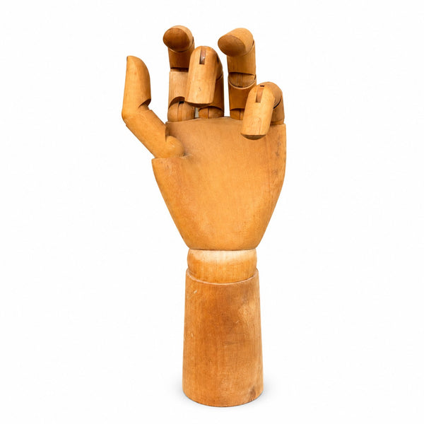 Main articulée d’artiste en bois naturel – Modèle d’étude articulé pour dessin, peinture et décoration