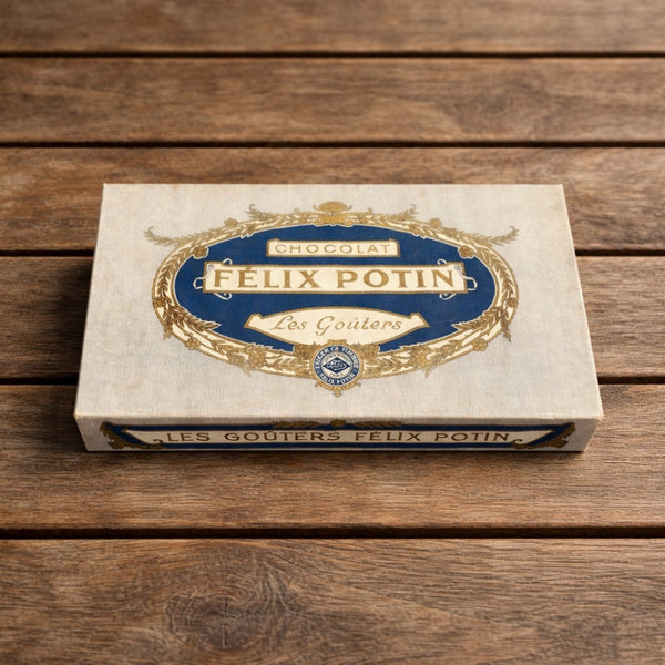Boîte ancienne en carton chocolat Félix Potin – Les goûters ca. 1930