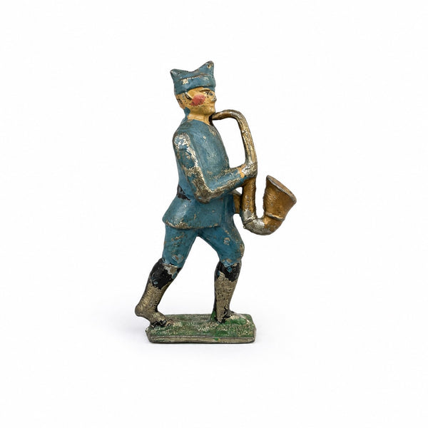 Figurine ancienne soldat musicien saxophoniste GM Georges Munckle en plomb creux