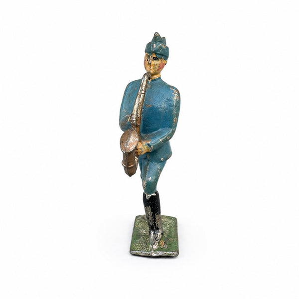Figurine ancienne soldat musicien saxophoniste GM Georges Munckle en plomb creux