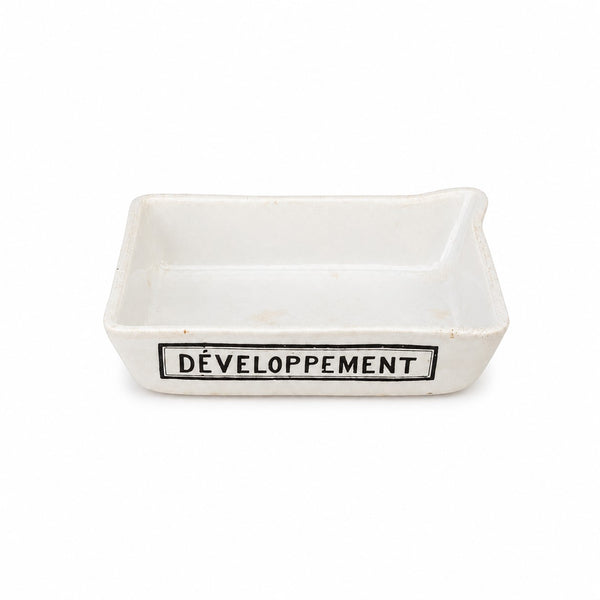 Petit bac ancien de développement photographique en céramique