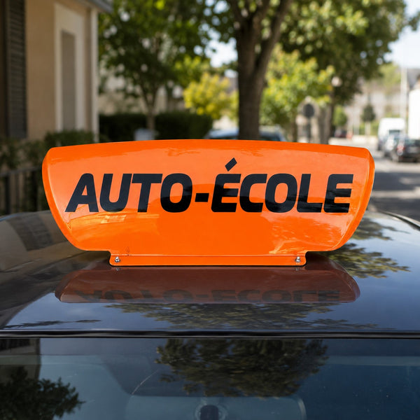 Enseigne de toit AUTO-ÉCOLE orange