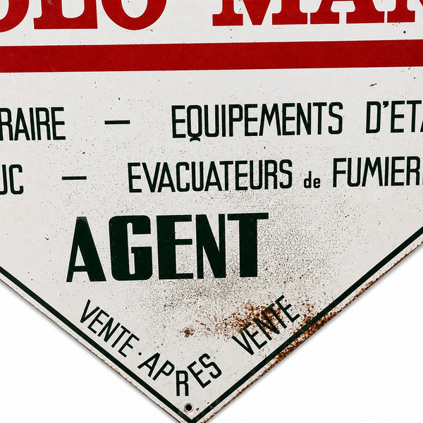 Ancienne plaque publicitaire DIABOLO MANUS en tôle lithographiée – Agent matériel agricole et équipements d’élevage