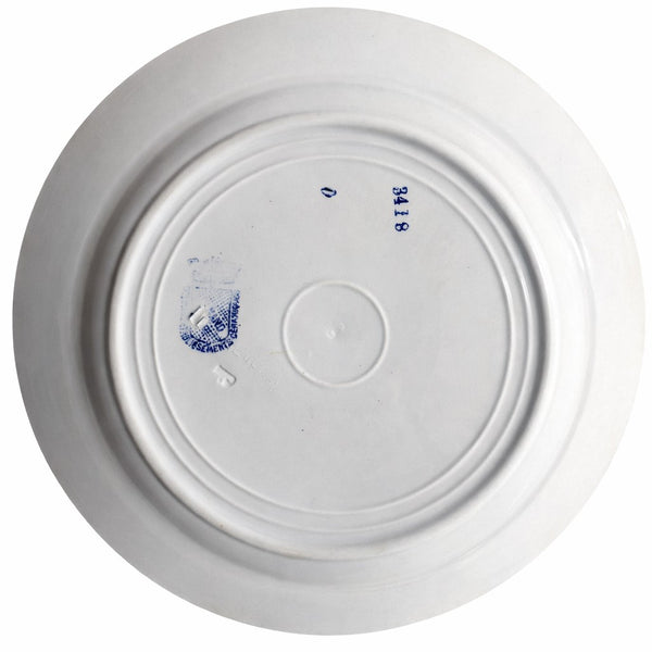 Assiette creuse ancienne Saint-Amand – décor bleu – modèle 3418