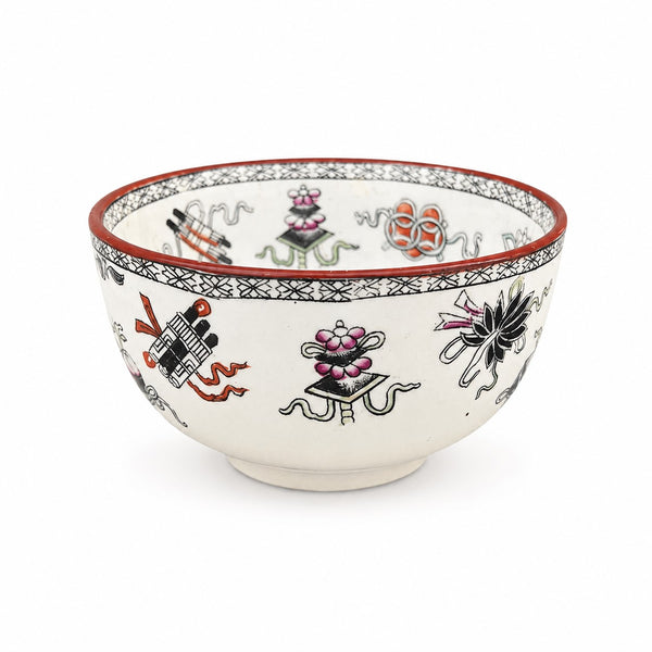Ancienne tasse à déjeuner en faïence de Maastricht, modèle Potiche – Décor japonisant polychrome