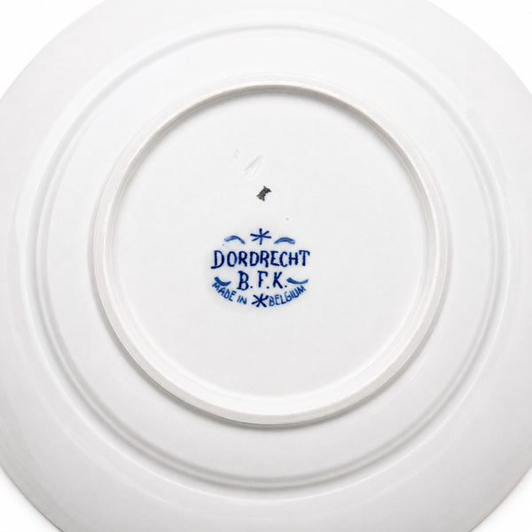 Lot de 6 assiettes creuses anciennes B.F.K. Boch Frères Keramis “Dordrecht” décor bleu