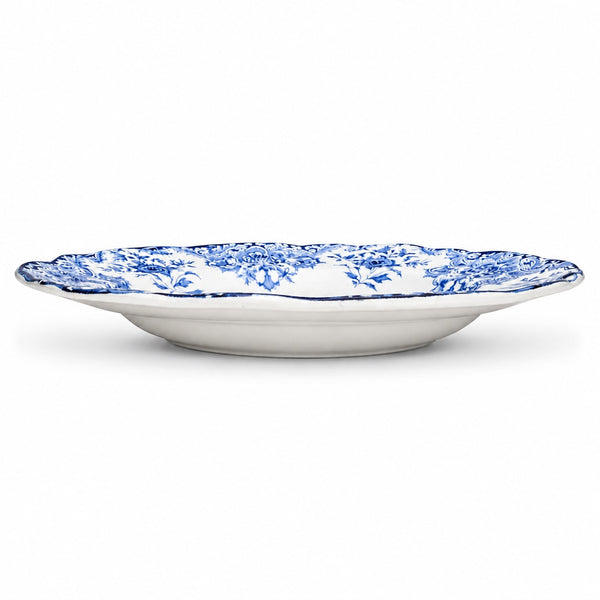Lot de 6 assiettes creuses anciennes B.F.K. Boch Frères Keramis “Dordrecht” décor bleu
