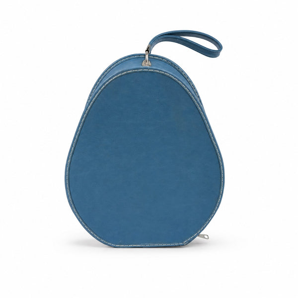 Boîte à chapeau vintage d’hôtesse de l’air bleu années 60-70