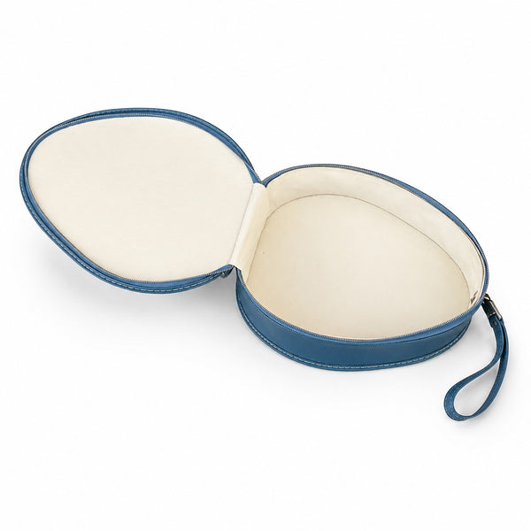 Boîte à chapeau vintage d’hôtesse de l’air bleu années 60-70