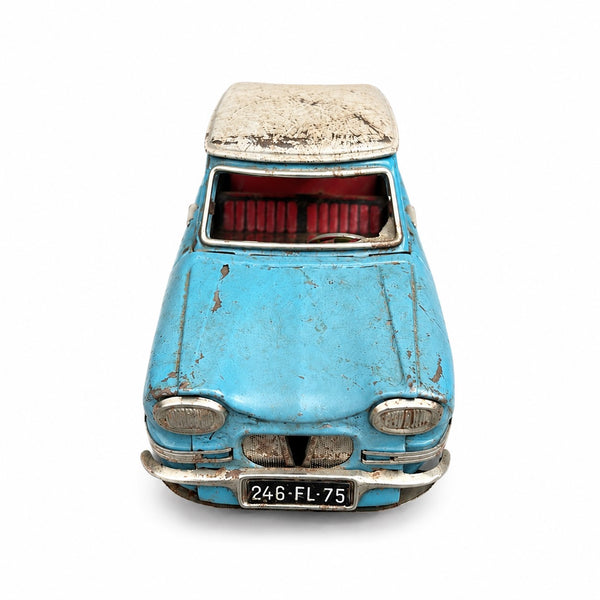 Joustra Citroën Ami 6 Berline en tôle bleue – Jouet à friction – vers 1962 – À restaurer