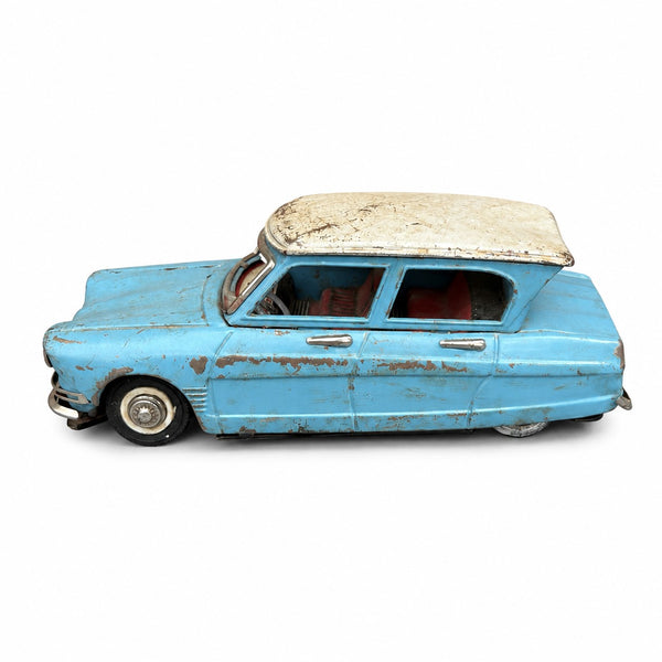 Joustra Citroën Ami 6 Berline en tôle bleue – Jouet à friction – vers 1962 – À restaurer