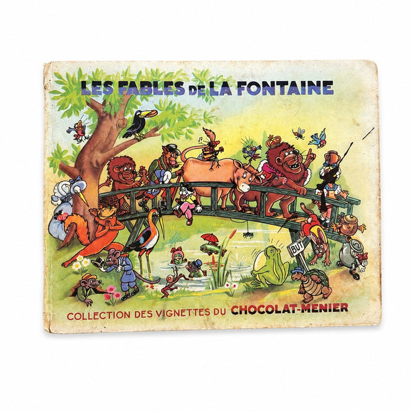 Album ancien collecteur de vignettes complet « Les Fables de La Fontaine » – Chocolat Menier