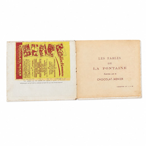 Album ancien collecteur de vignettes complet « Les Fables de La Fontaine » – Chocolat Menier