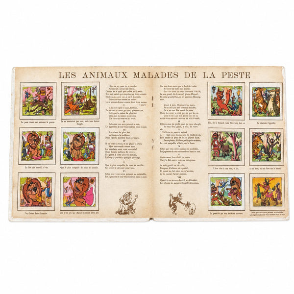 Album ancien collecteur de vignettes complet « Les Fables de La Fontaine » – Chocolat Menier