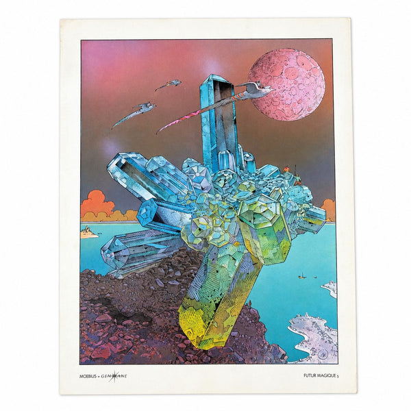 Offset lithographique « Futur Magique » n°5 — Moebius / Éditions Gentiane — 1983