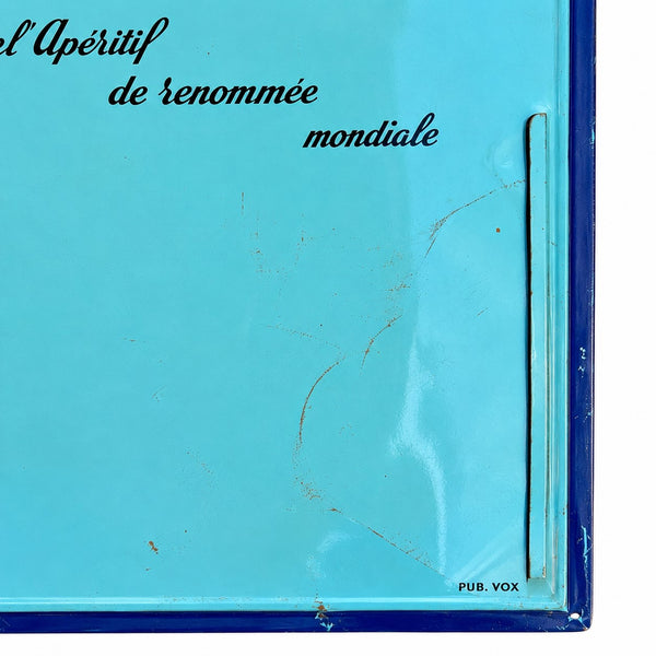 Plaque MARTINI vintage d’affichage des prix en tôle lithographiée – Jockey d’après Léon