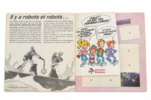 Ancien album Panini Transformers 1986 – 49 vignettes sur 256 – incomplet