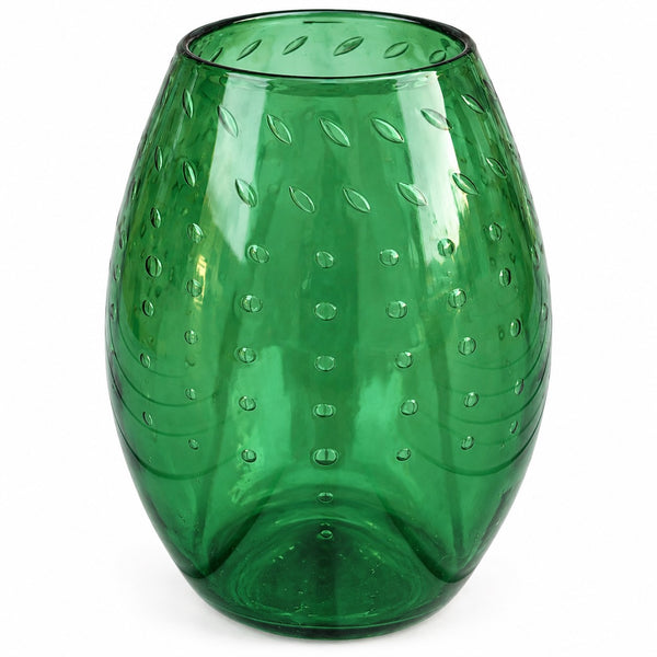 Vase vintage en vetro verde bullicante d’Empoli, Italie, années 1950-1960