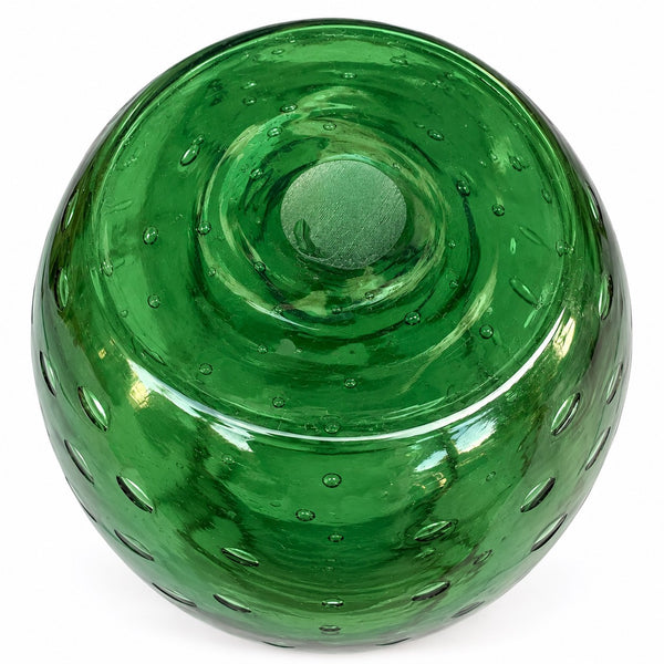 Vase vintage en vetro verde bullicante d’Empoli, Italie, années 1950-1960