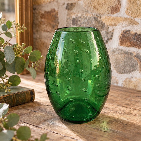 Vase vintage en vetro verde bullicante d’Empoli, Italie, années 1950-1960