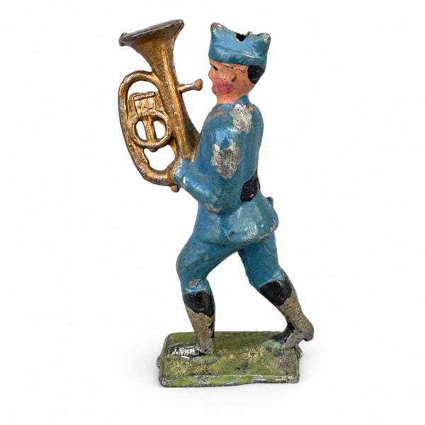 Figurine ancienne soldat musicien tubiste GM Georges Munckle en plomb creux