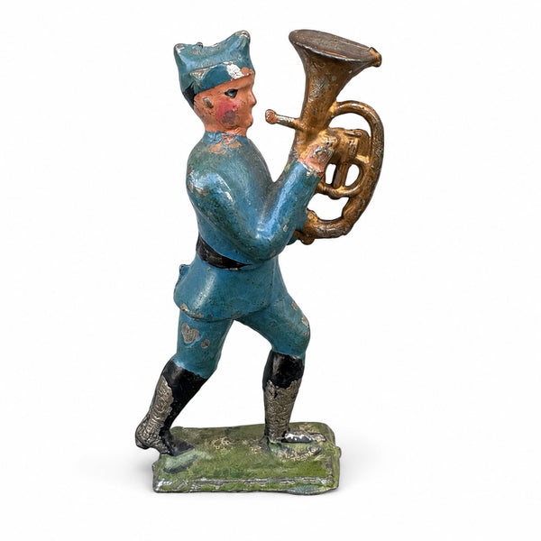 Figurine ancienne soldat musicien tubiste GM Georges Munckle en plomb creux
