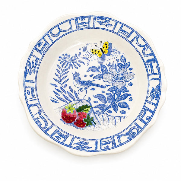 Coupelle vintage Gien « Oiseau Bleu » en faïence peinte à la main – Ø env. 14,6 cm