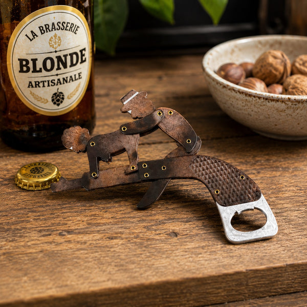 Décapsuleur / Ouvre-bouteille mécanique érotique vintage en bakélite articulée