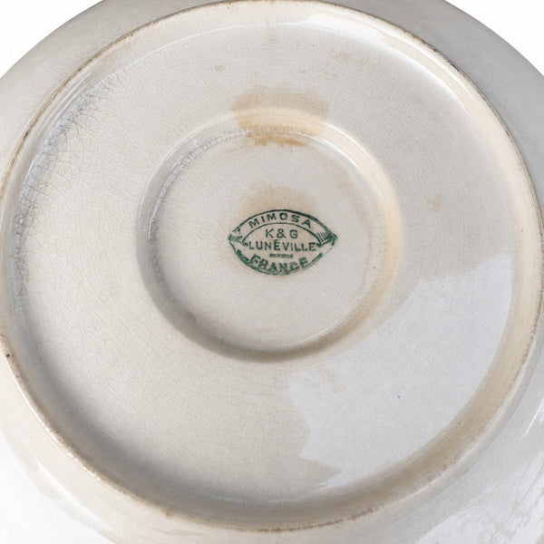 Saucière ancienne en faïence de KG Lunéville – Modèle Mimosa – Décor Art Déco